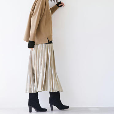 シャドーホイルプリーツスカート　BEIGE No.6