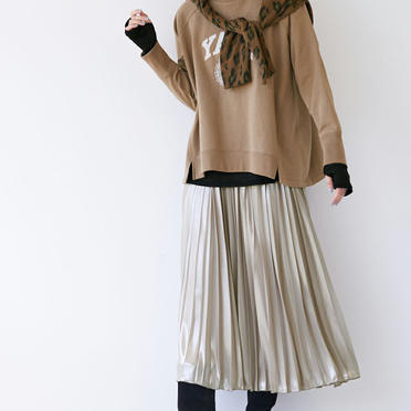 シャドーホイルプリーツスカート　BEIGE No.7