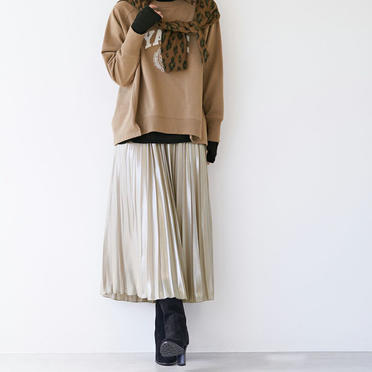 シャドーホイルプリーツスカート　BEIGE No.8