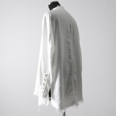 ストレッチリネン平織 ロングシャツジャケット　WHITE No.4