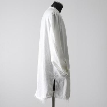 ストレッチリネン平織 ロングシャツジャケット　WHITE No.7
