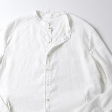 ストレッチリネン平織 ロングシャツジャケット　WHITE No.10