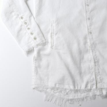 ストレッチリネン平織 ロングシャツジャケット　WHITE No.11
