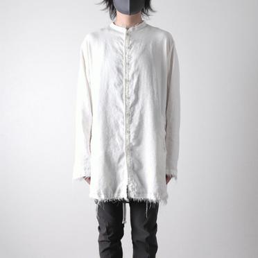 ストレッチリネン平織 ロングシャツジャケット　WHITE No.15