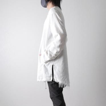 ストレッチリネン平織 ロングシャツジャケット　WHITE No.17