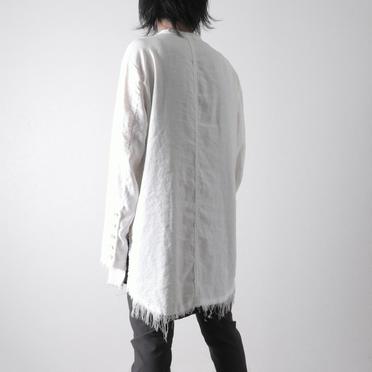 ストレッチリネン平織 ロングシャツジャケット　WHITE No.18