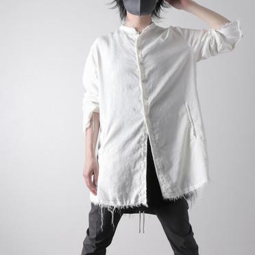 ストレッチリネン平織 ロングシャツジャケット　WHITE No.22