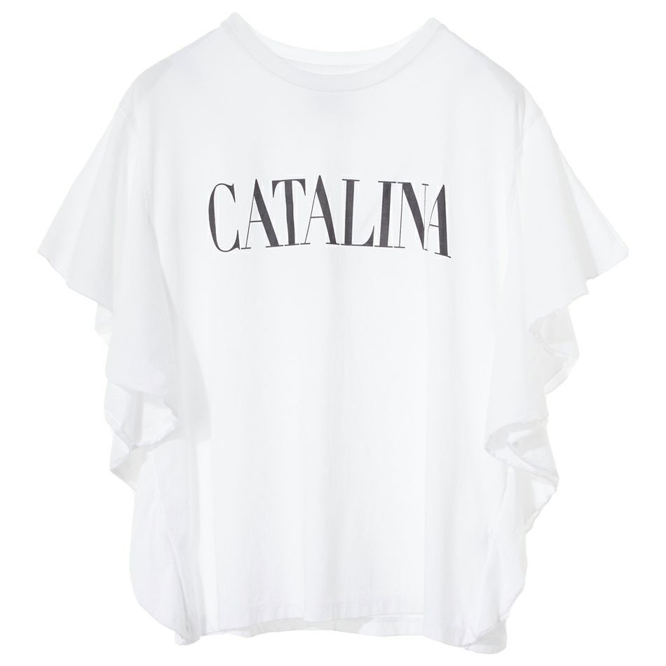 "CATALINA"ロゴプリントフリルT-shirt　WHITE