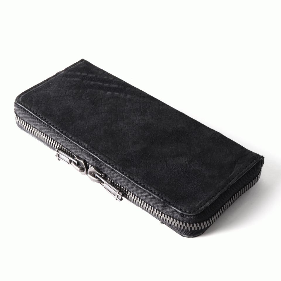 round zip long wallet　Cordovan Split BLACK