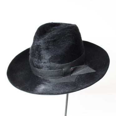 [SALE] 40%OFF　MOVE　RABBIT&LEATHER HAT　BLACK No.4