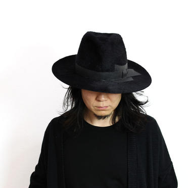 [SALE] 40%OFF　MOVE　RABBIT&LEATHER HAT　BLACK No.1