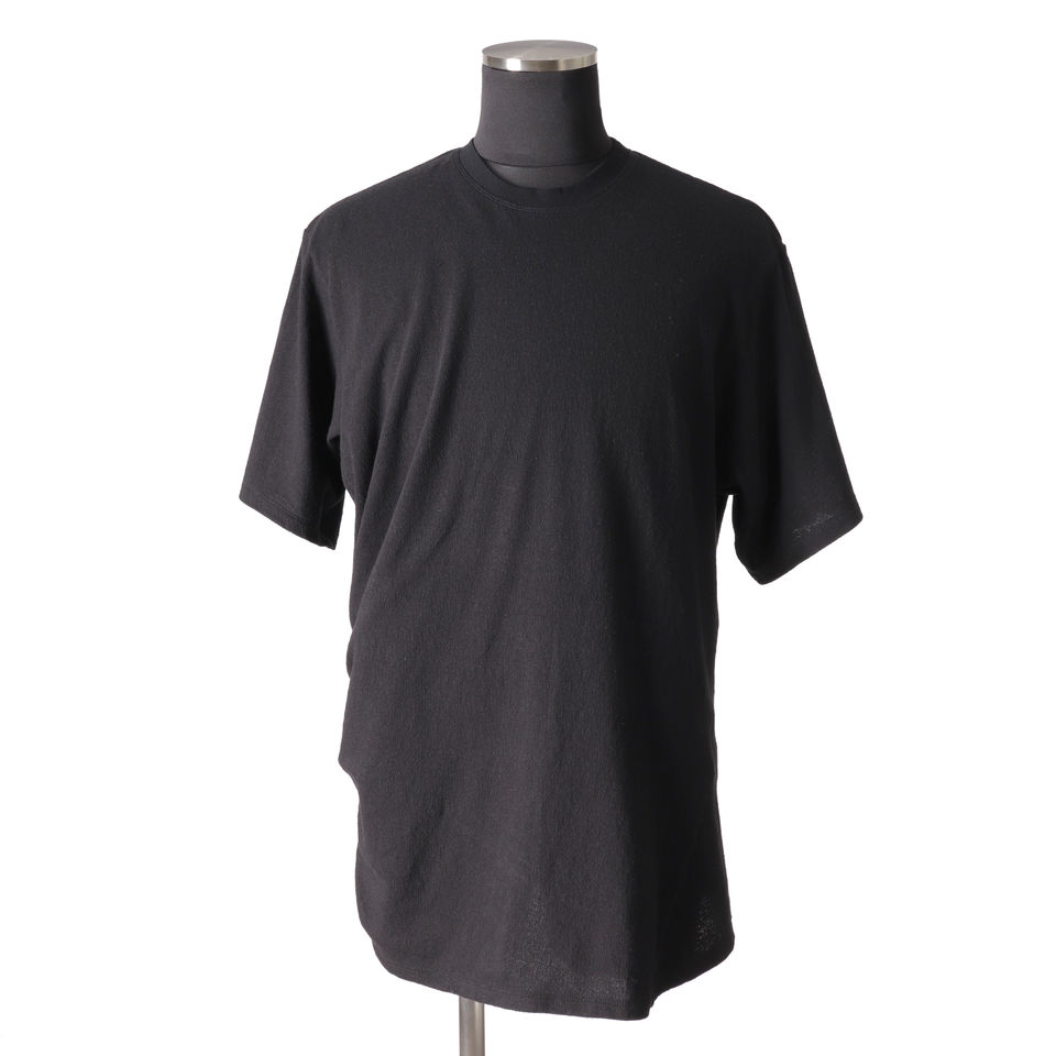 NOIL COTTON CREPE T-SHIRT　BLACK