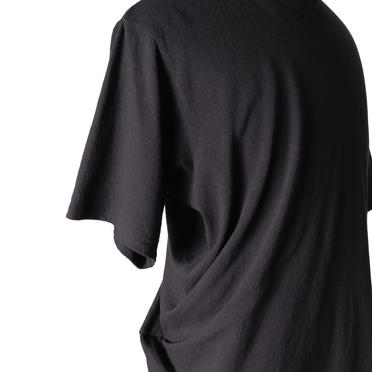 NOIL COTTON CREPE T-SHIRT　BLACK No.9