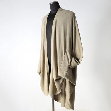 NOIL COTTON CREPE LONG CARDIGAN　SAND No.7