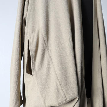 NOIL COTTON CREPE LONG CARDIGAN　SAND No.10