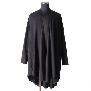 NOIL COTTON CREPE LONG CARDIGAN　BLACK No.1