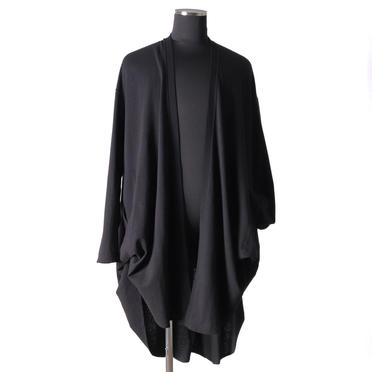 NOIL COTTON CREPE LONG CARDIGAN　BLACK No.7