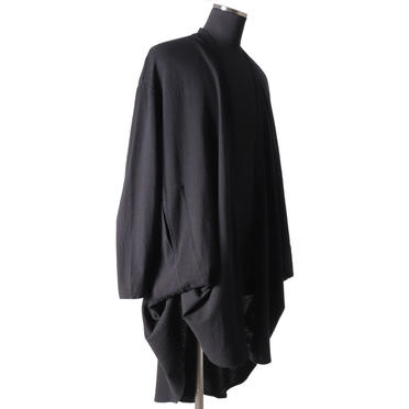 NOIL COTTON CREPE LONG CARDIGAN　BLACK No.8