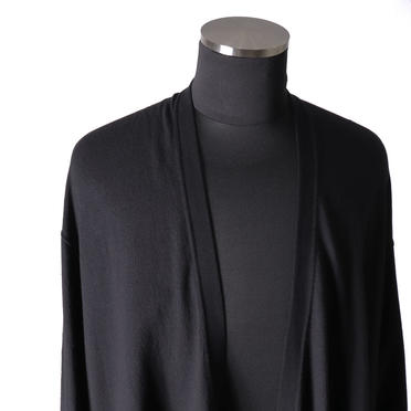 NOIL COTTON CREPE LONG CARDIGAN　BLACK No.9