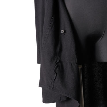 NOIL COTTON CREPE LONG CARDIGAN　BLACK No.11