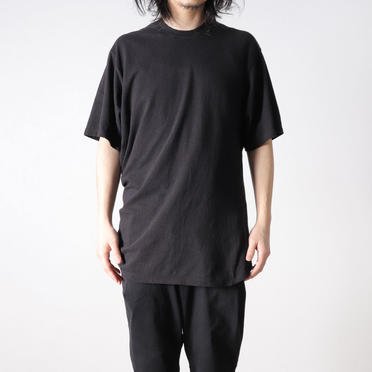 NOIL COTTON CREPE T-SHIRT　BLACK No.13