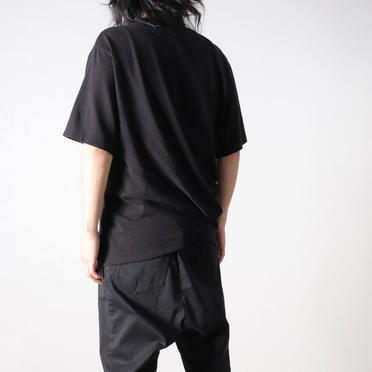 NOIL COTTON CREPE T-SHIRT　BLACK No.15