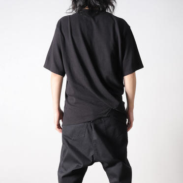 NOIL COTTON CREPE T-SHIRT　BLACK No.16