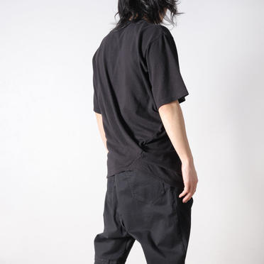 NOIL COTTON CREPE T-SHIRT　BLACK No.17