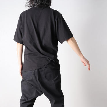 NOIL COTTON CREPE T-SHIRT　BLACK No.18