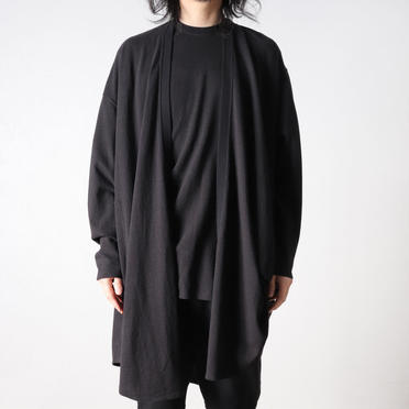 NOIL COTTON CREPE LONG CARDIGAN　BLACK No.13