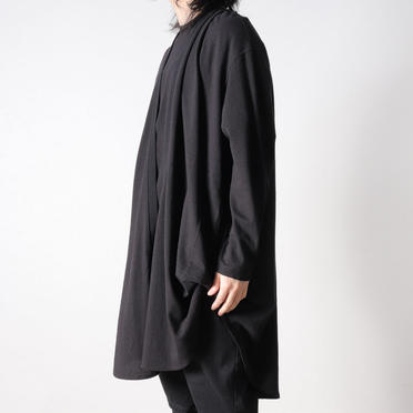 NOIL COTTON CREPE LONG CARDIGAN　BLACK No.14