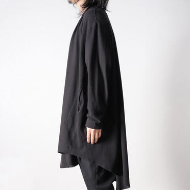 NOIL COTTON CREPE LONG CARDIGAN　BLACK No.15