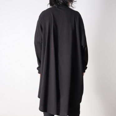 NOIL COTTON CREPE LONG CARDIGAN　BLACK No.16