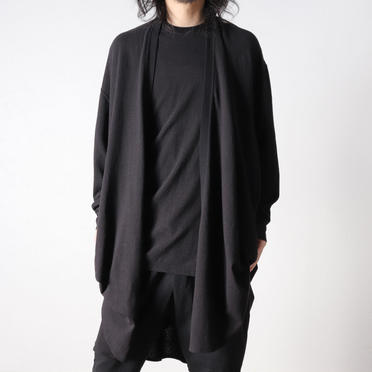 NOIL COTTON CREPE LONG CARDIGAN　BLACK No.19