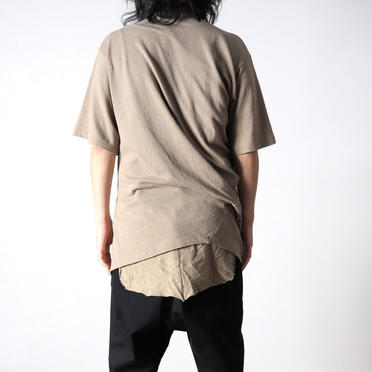 NOIL COTTON CREPE T-SHIRT　SAND No.16