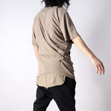 NOIL COTTON CREPE T-SHIRT　SAND No.17