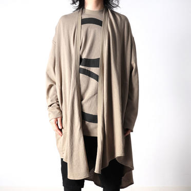 NOIL COTTON CREPE LONG CARDIGAN　SAND No.13