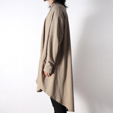 NOIL COTTON CREPE LONG CARDIGAN　SAND No.14