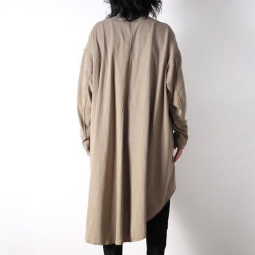 NOIL COTTON CREPE LONG CARDIGAN　SAND No.15