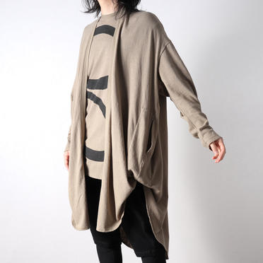 NOIL COTTON CREPE LONG CARDIGAN　SAND No.17