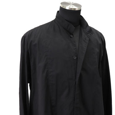 COTTON FANCY TWILL LONG SHIRT　BLACK No.7