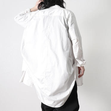 COTTON FANCY TWILL LONG SHIRT　WHITE No.25