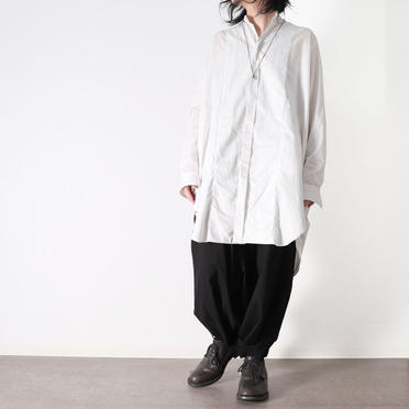 COTTON FANCY TWILL LONG SHIRT　WHITE No.27