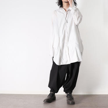 COTTON FANCY TWILL LONG SHIRT　WHITE No.28