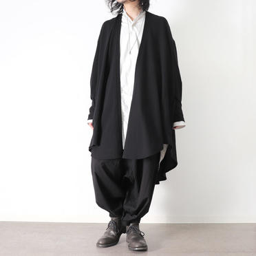 NOIL COTTON CREPE LONG CARDIGAN　BLACK No.20