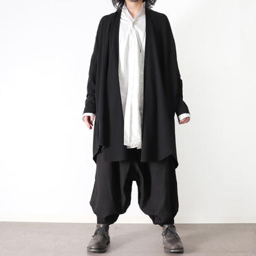 NOIL COTTON CREPE LONG CARDIGAN　BLACK No.21