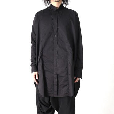 COTTON FANCY TWILL LONG SHIRT　BLACK No.15