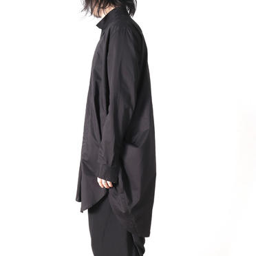 COTTON FANCY TWILL LONG SHIRT　BLACK No.17