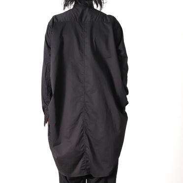 COTTON FANCY TWILL LONG SHIRT　BLACK No.18