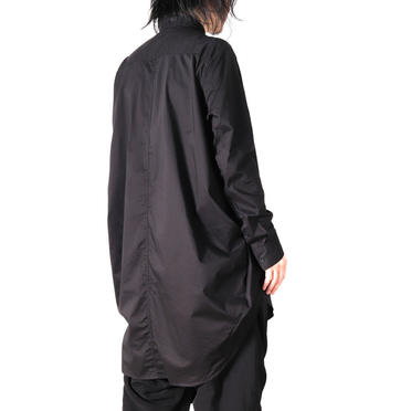 COTTON FANCY TWILL LONG SHIRT　BLACK No.19